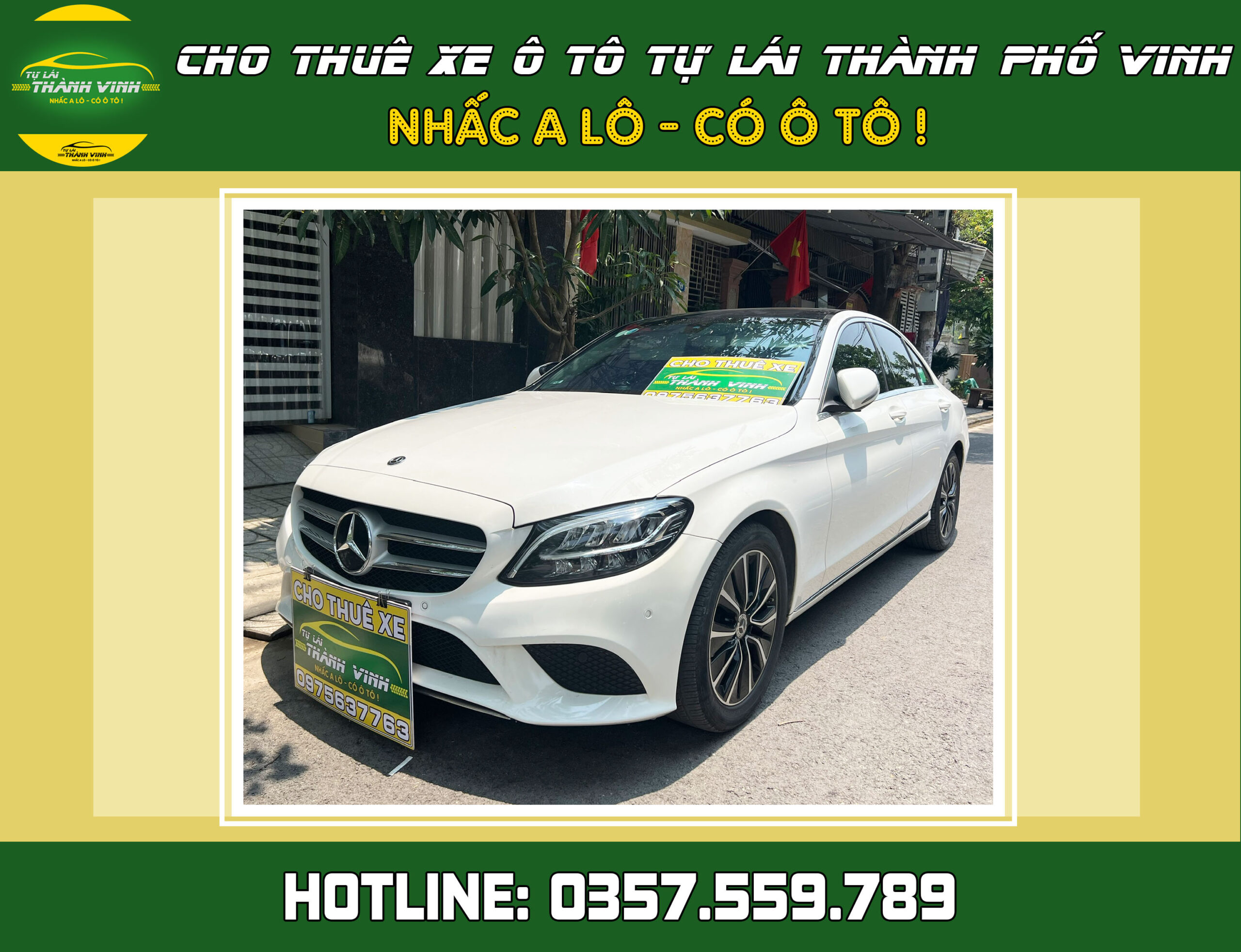 Cho thuê xe tự lái Mercedes C200 5 chỗ hạng sang ở Vinh, Nghệ An