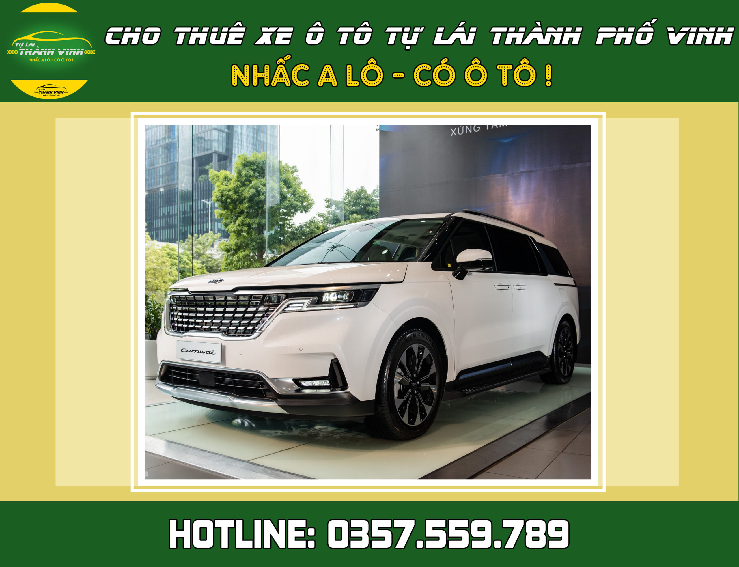Cho thuê xe tự lái - có lái Kia Carnival 7 chỗ mới ở Vinh, Nghệ An
