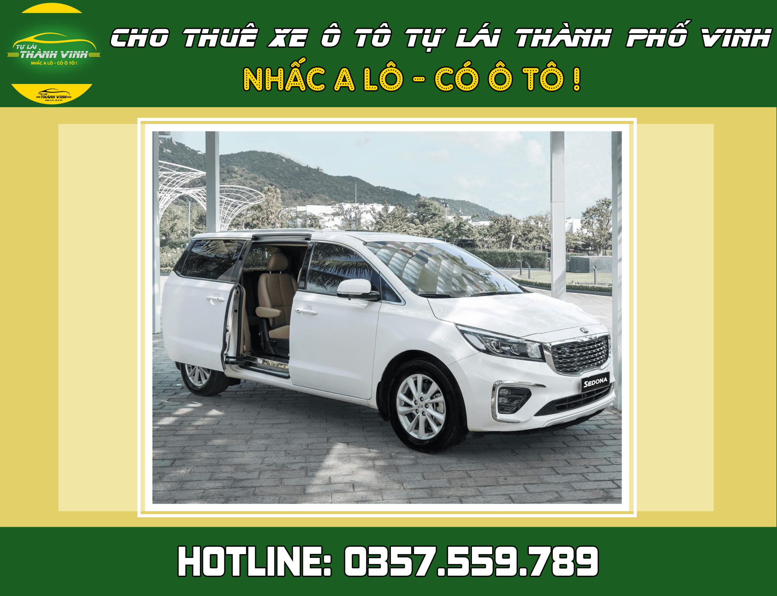Cho thuê xe tự lái - có lái Kia Sedona 7 chỗ mới ở Vinh, Nghệ An