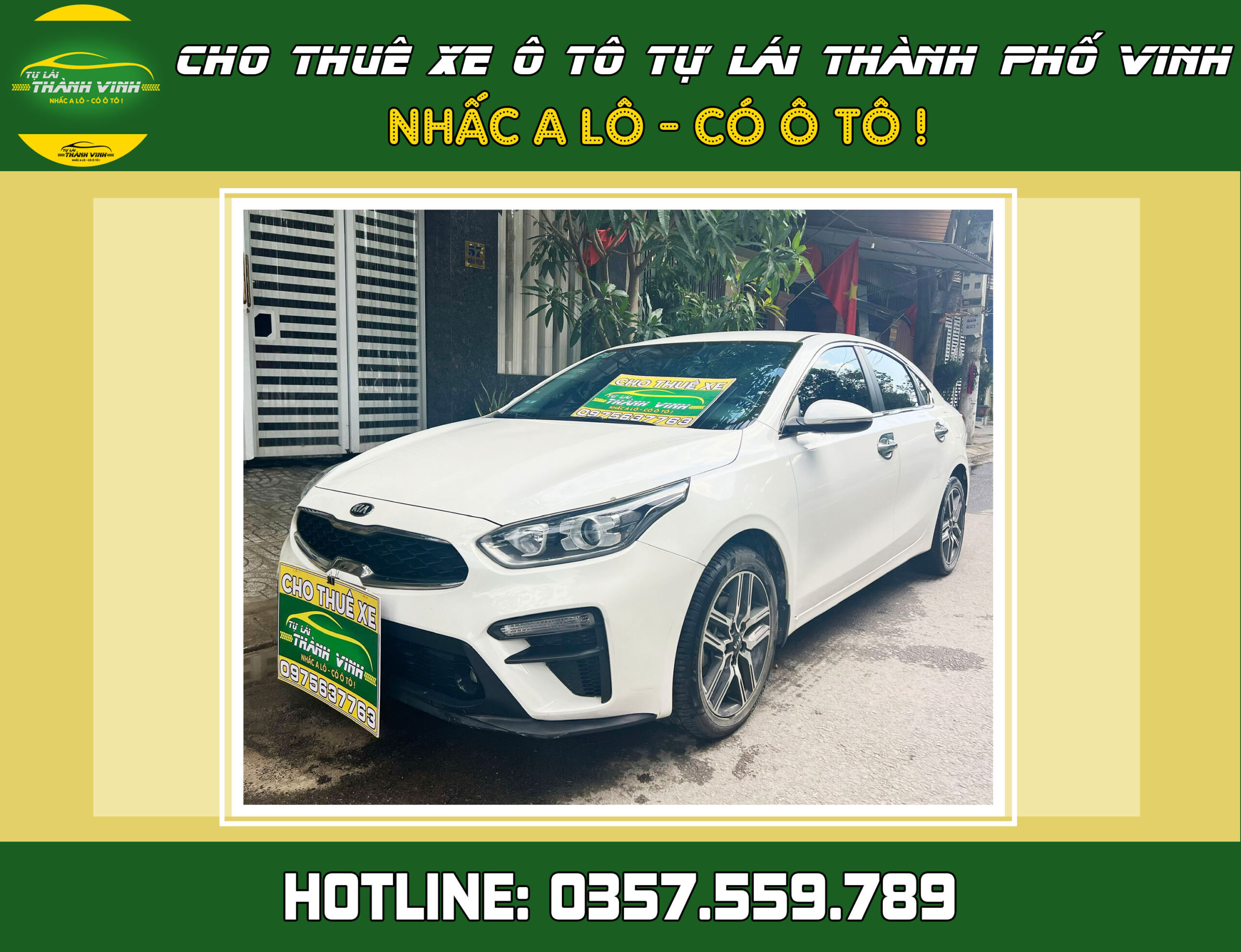Cho thuê xe tự lái Kia Cerato Sedan 5 chỗ ở Vinh, Nghệ An
