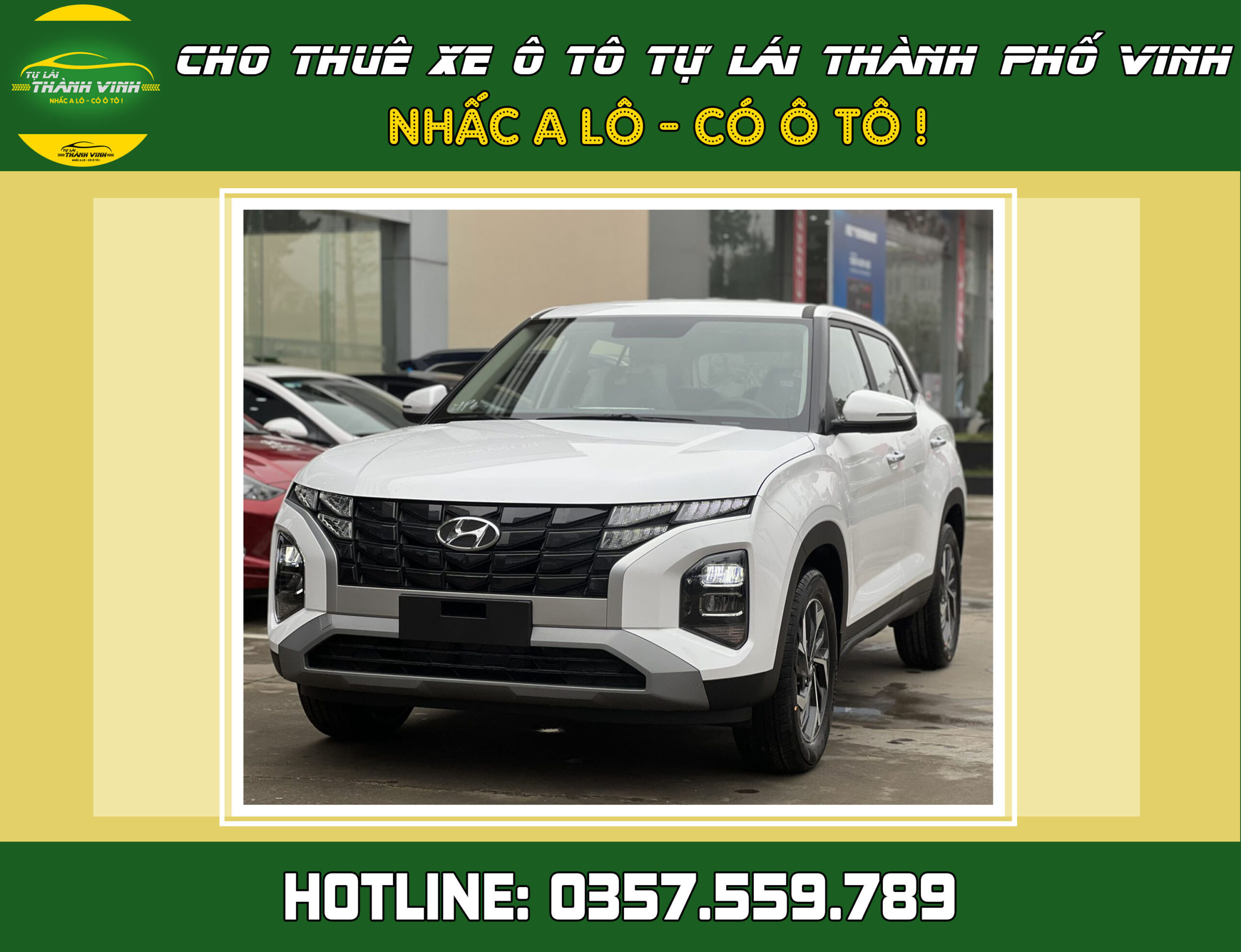 Cho thuê xe tự lái Hyundai Creta 5 chỗ gầm cao ở Vinh, Nghệ An