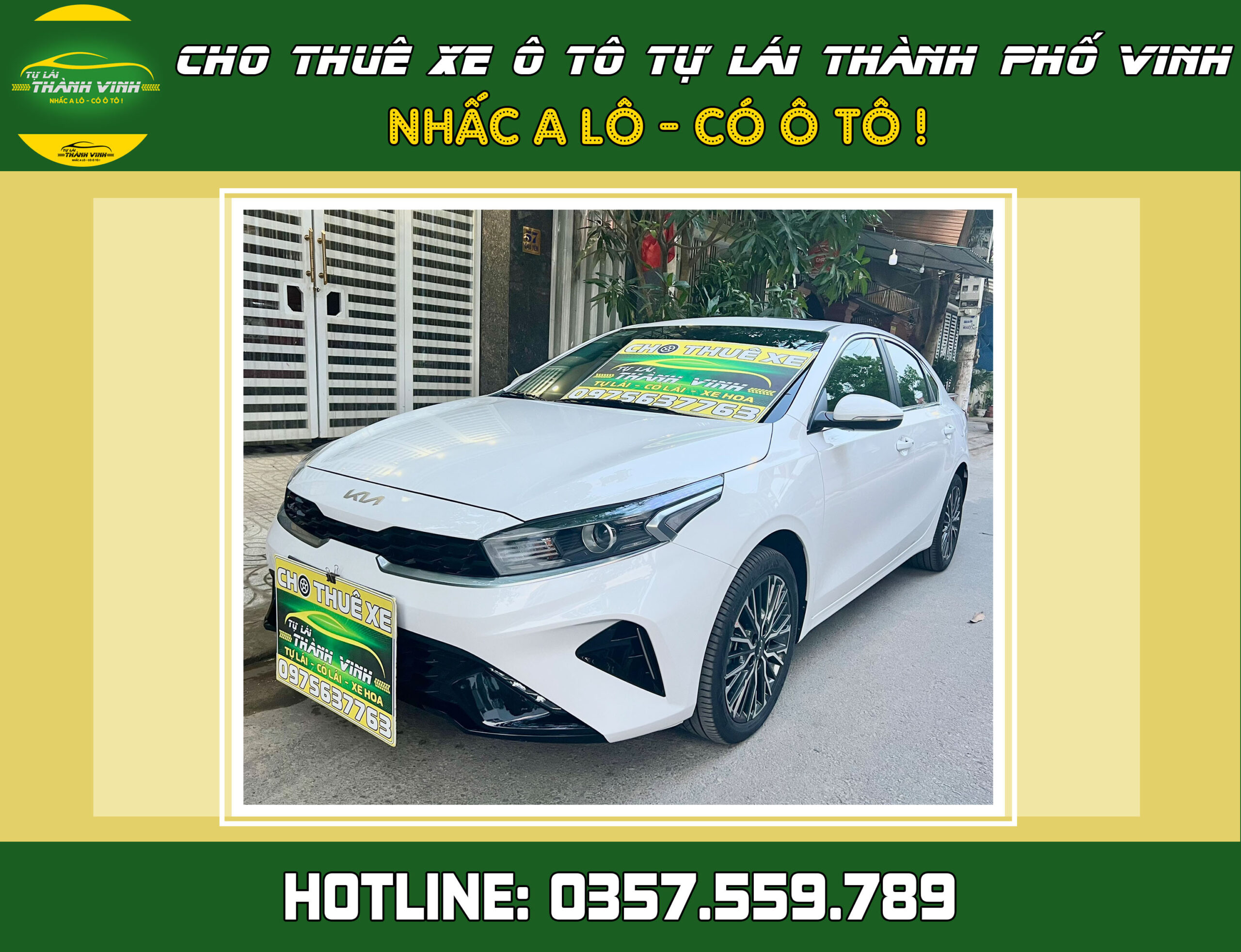Cho thuê xe tự lái Kia K3 Sedan 5 chỗ mới ở Vinh, Nghệ An