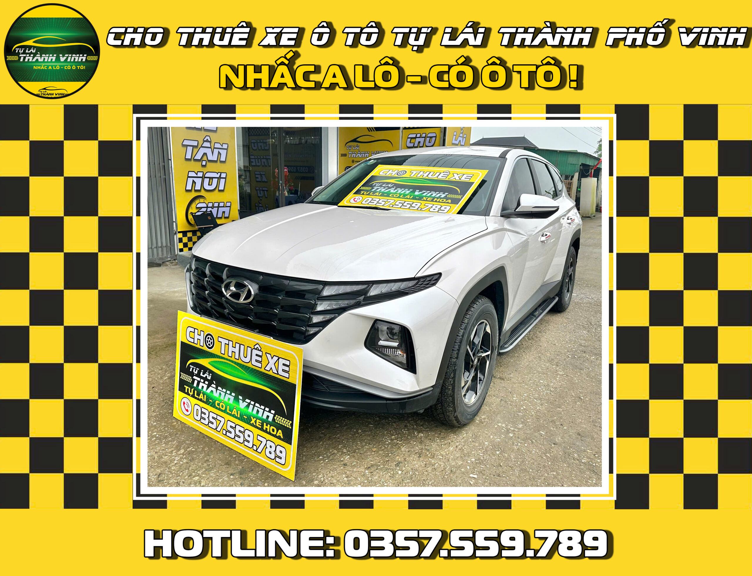 Cho thuê xe tự lái Hyundai Tucson 5 chỗ gầm cao ở Vinh, Nghệ An