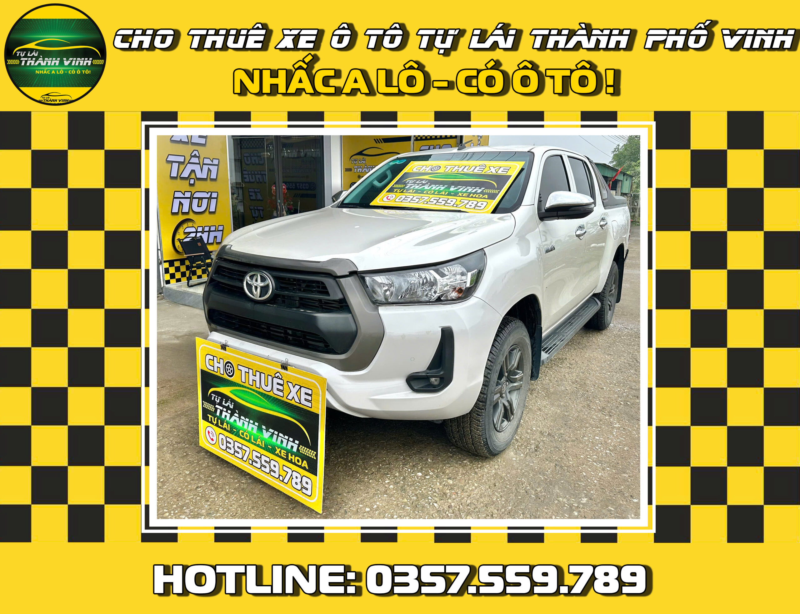 Cho thuê xe tự lái bán tải Toyota Hilux ở Vinh, Nghệ An