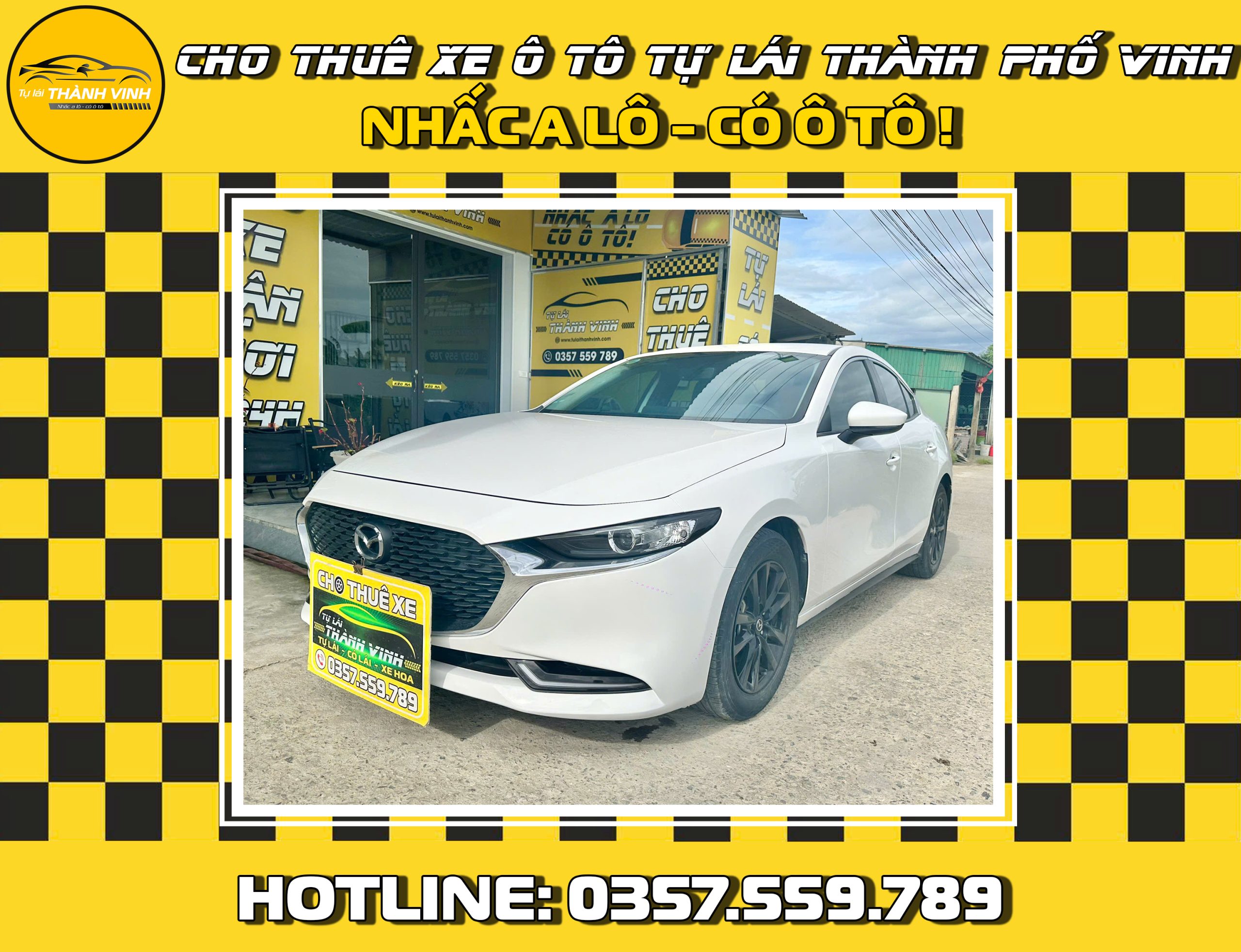 Cho thuê xe tự lái Mazda 3 sedan 5 chỗ ở Vinh, Nghệ An